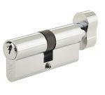 Polished Chrome 5 Pin JEDO Euro Lock Cylinder c/w Turn & Release 90mm Anti Drill & Anti Pick